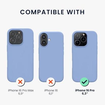 kwmobile Case Compatible with Apple iPhone 16 Pro Case - TPU Silicone Phone Cover with Soft Finish - Lavender Blue - color: Lavender Blue, size: iPhone 16 Pro