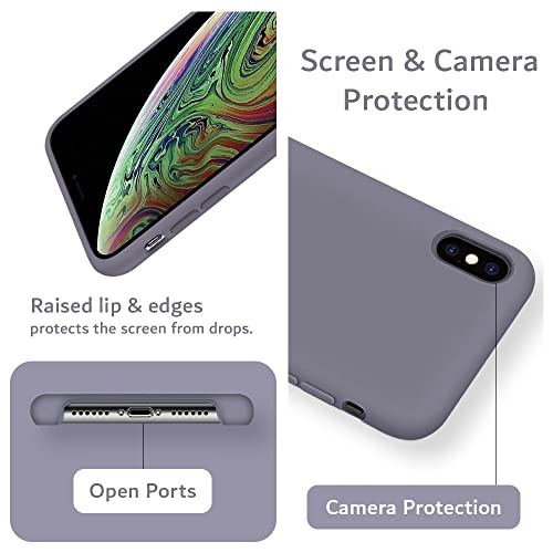 TUDIA TPU Silicone Case Compatible with iPhone Xs MAX Case (2018), Smooth Lightweight Shockproof Ultra Slim Silicone Protective Cover - Lavender Gray - color: Lavender Gray, size: iPhone XS Max