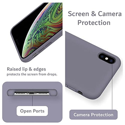 TUDIA TPU Silicone Case Compatible with iPhone Xs MAX Case (2018), Smooth Lightweight Shockproof Ultra Slim Silicone Protective Cover - Lavender Gray - color: Lavender Gray, size: iPhone XS Max