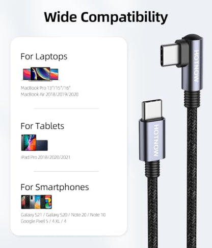 Short Right Angle USB C to USB C Cable 1FT 3 Pack, 65W Fast Charging - color: Black, size: 1FT