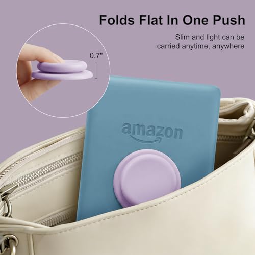 MOROCK Grip for Kindle with Kickstand and Magnetic Stand, Soft Silicone Magnetic Finger Grip for Kindle, iPhone and Smartphone, Cute Magnetic eReaders Holder, Light Purple - color: Light Purple