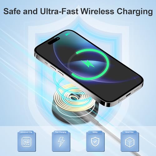 Magnetic Wireless Charger for iPhone 16 Pro Max/16 Pro/16/16 Plus/15/14/13/12 Series AirPods 3/2/Pro/Pro 2 15w Mag-Safe Charger Magnet Charging Pad with USB-C Ports