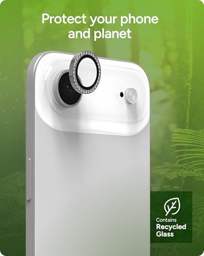 ZAGG iPhone Camera Lens Protector for iPhone Air - Diamond, Camera Ring, Maximum Impact & Scratch Protection, Anti-Reflective Technology, Smudge-Resistant, Precise Fit, Glass Elite - color: Diamond