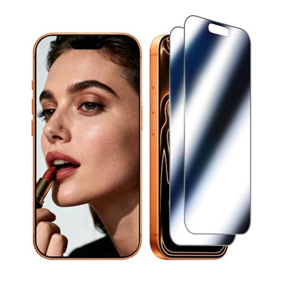 2 Pack Mirror Privacy Screen Protector for iPhone 17 - color: Silver iPhone 17