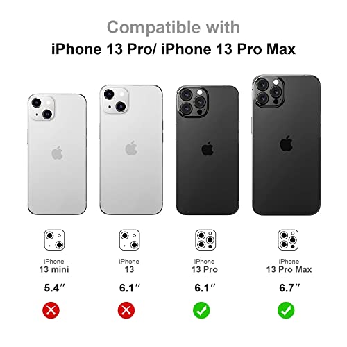 Jeluse [3X2 Pack Designed for iPhone 13 Pro/iPhone 13 Pro Max Camera Lens Protector, 9H Tempered Glass Screen Protector Cover [Alignment Kit Eazy installation] Metal Individual Ring