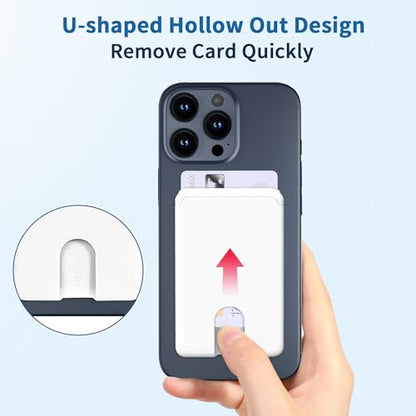 Senose Card Holder for Phone Case, Phone Wallet Stick On, White, 3 Pack - color: White*3