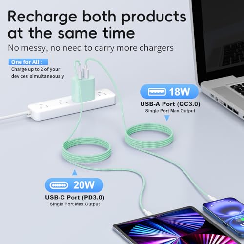 Fast Charger for iPhone 17 16, 4 Pack 20W Dual Port A/C Wall Charger Block