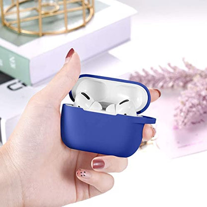 Lerobo for AirPod Pro Case, Soft Silicone Cover with Keychain, Glaze Blue - color: Glaze Blue
