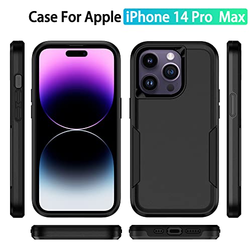 Compatible with iPhone 14 Pro Max Case, Heavy Duty Protection Shockproof Dropproof Dustproof Anti-Scratch Cover Protective Phone Case for 14 Pro Max -Black - size: for iPhone 14 Pro Max