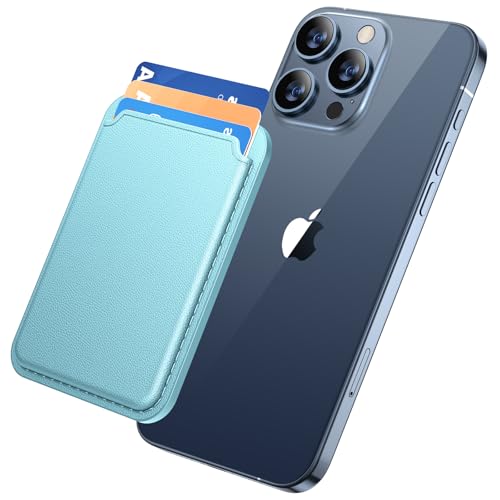 Miracase Magnetic Wallet, Compatible with MagSafe Wallet, 3-Card Holder, for iPhone 15/14/13/12 Series，Light Blue - color: C-Light Blue, style: Basic Wallet
