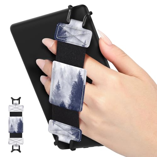 MoKo Soft Hand Strap for 6-8" Kindle eReaders Fire Tablet, Gray Forest - color: Gray Forest, style: Soft Pu Strap
