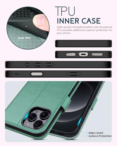 OCASE for iPhone 16 Pro Max Wallet Case, PU Leather Crossbody Phone Case with Removable Shoulder Strap, Kickstand, RFID Blocking Card Slots, Flip Folio Phone Cover 6.9 Inch 2024, Green - color: Green, size: iPhone 16 Pro Max