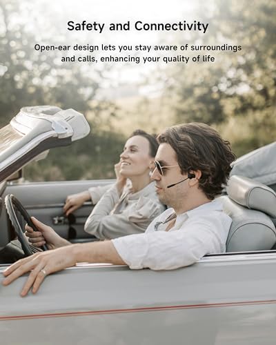 LOBKIN Open Ear Bluetooth Headphones with Noise Cancelling Mic - color: Black