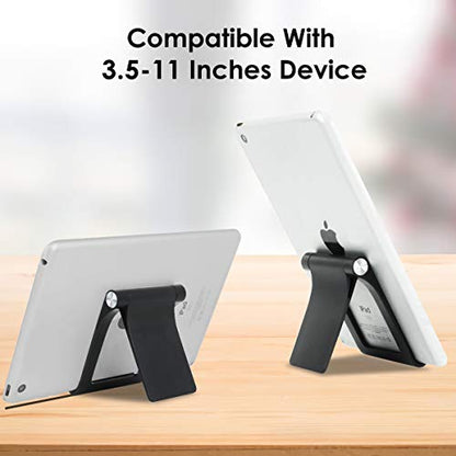 Cell Phone Stand Holder Multi-Angle Adjustable Phone Desk Stand Tablet Holder for iPhone 17 16 15 14 13 12 11 Pro Max XS XR 8 Plus 6 7 Galaxy S22 S21 S20 S10 S9 Edge Android Smartphone - color: Black