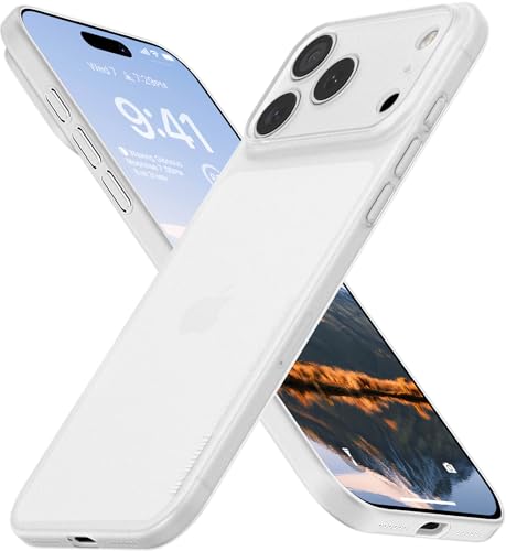 memumi for iPhone 17 Pro Max Ultra Thin Case 0.3mm Lightweight [No-Case Feeling] Matte Hard Cover with Camera Protection for iPhone 17 Pro Max Slim Cover in Minimalist, Semi-Transparent Frosted White - color: Semi-Transparent Frosted White