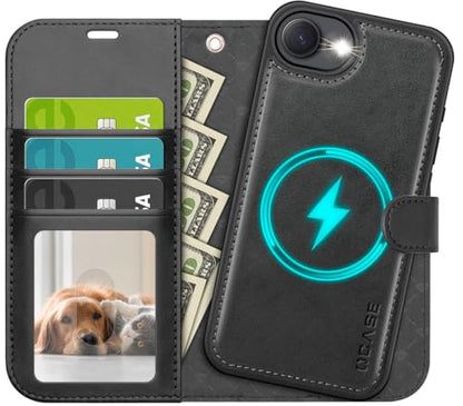 OCASE for iPhone 17e Case/iPhone 16e Detachable Wallet Case with Card Holder, 2 in 1 Pu Leather Flip Folio with RFID Blocking Stand Wrist Strap Shockproof Phone Cover 6.1 Inch 2025, Graphite - color: Graphite, size: iPhone 16e/ iPhone 17e