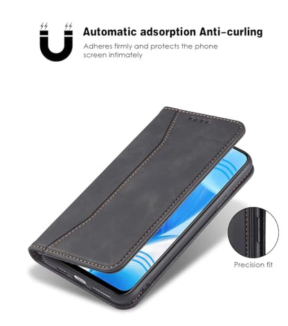Asuwish Flip Wallet Phone Case for OnePlus Nord N200 5G with Screen Protector Magnetic Closure Folio Cover Credit Card Holder Slot Stand One Plus N 200 G5 1 Plus 200N 1plus One+ 1+ N2005G 2021 Black - color: Black