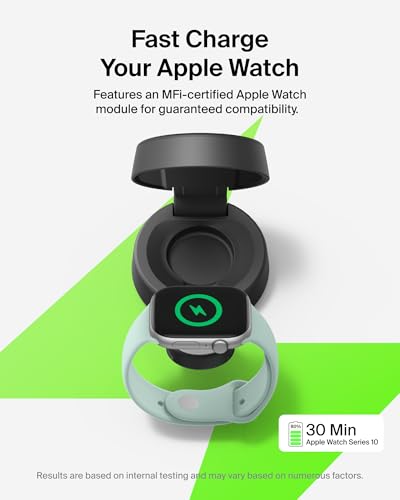 Belkin Qi2.2 25W Wireless 2 in 1 iPhone Charger, Fast Charging for Travel, 5 ft (Pack of 6) - color: Black (Pack of 6), style: 2 in 1