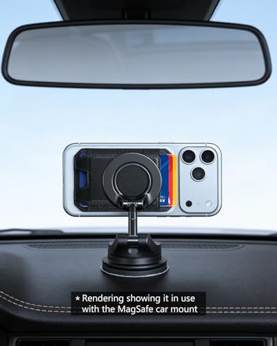For MagSafe Wallet, Compatible with MagSafe car mount, Slim Magnetic Wallet for iPhone 12-17 Series, 5 Card Holder for Magnetic Phone Case, RFID Vegan Leather Minimalist Magsafe wallet, Black (DBX003)