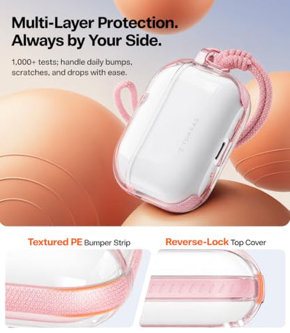 TORRAS A3 Neo for AirPods Pro 3 Case with Lanyard, 3rd Generation, Pink - color: Pink