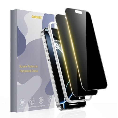 GIGIKISS 2 Pack Privacy Screen Protector for iPhone 16 Pro Max - size: for iPhone 16ProMax 6.9 inch - Black