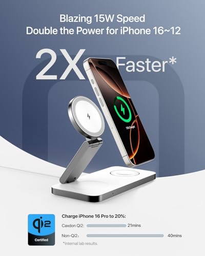 Qi2 3 in 1 Wireless Charging Station with Magnetic Charger for iPhone 16 Pro/16/16 Pro Max/15 Pro/15/15 Pro Max, for Apple Watch 9/Ultra 2/SE/8/7/6/5/4/3/2, for AirPods Pro/Pro 2/3 (whire) - color: white