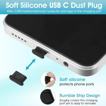 YUXIANLB 100pcs Silicone USB-C Anti-Dust Plug, Laptop Port Dust Plugs