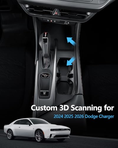 SKTU Upgrade 2Pack for 2024-2027 Dodge Charger Cup Holder Non-slip Mat - color: 2Pack for Charger Cup & Center