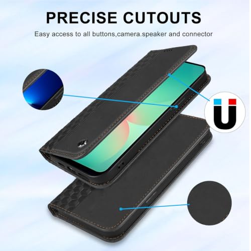 Wallet Case for Samsung Galaxy A18/A17/A26/A16 5G 6.7 inch - PU Leather Flip Cover with Card Holder Slots, Strong Magnetic Folio Phone Case, Black - color: Black, size: Samsung Galaxy A18/A17/A26/A16 6.7"