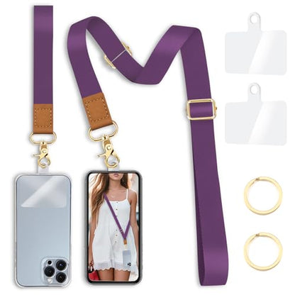 Yonlevres Phone Lanyard Crossbody Strap Wrist Neck Adjustable Women Purp - color: 0 Pl