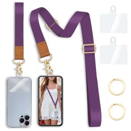 Yonlevres Phone Lanyard Crossbody Strap Wrist Neck Adjustable Women Purp - color: 0 Pl