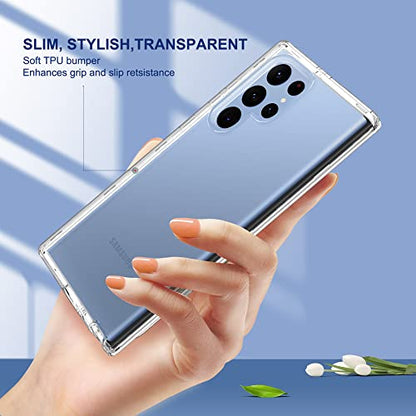ULAK Clear for Galaxy S23 Ultra Case, Heavy Duty Shockproof Case Soft TPU Bumper Cover Transparent Protective Phone Case for Samsung Galaxy S23 Ultra 5G 6.8 inch - HD Clear - color: Clear
