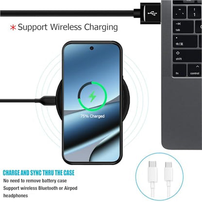 Battery Case for Pixel 9/10 Pro XL,Full Encircle 10000mAh High Capacity Rechargeable Portable Charger Case Extended Battery Pack with Pixel 9/10 Pro XL(6.8inch) Wireless Cover with Carplay-Black