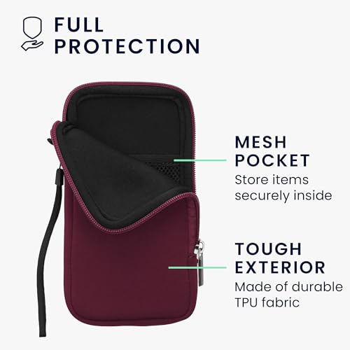 kwmobile Universal Phone Pouch Size XL - 6.7/6.8" - Neoprene Smartphone Pouch with Zip - Water-Repellent Mobile Phone Case - Sleeve in Berry - color: berry, size: XL - 6.7/6.8"