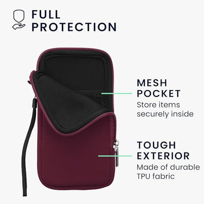 kwmobile Universal Phone Pouch Size XL - 6.7/6.8" - Neoprene Smartphone Pouch with Zip - Water-Repellent Mobile Phone Case - Sleeve in Berry - color: berry, size: XL - 6.7/6.8"