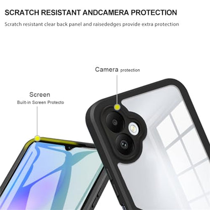CCSamll for Samsung Galaxy A05 Case with Screen Protector QC Blue | Clear Slim Shockproof Soft TPU Bumper, Full Body Protective Phone Cover, Touch Sensitive Front Case for Samsung A05 - color: Blue