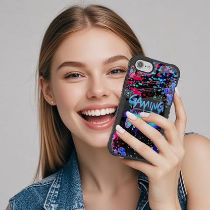 Protective Case Compatible with iPhone se 2022 2023 6/7/8 - Gaming | Hard PC Back Soft TPU Frame, Anti-Slip Shockproof, Stylish Printed Phone Cover Suitable for Men and Women - color: Gaming