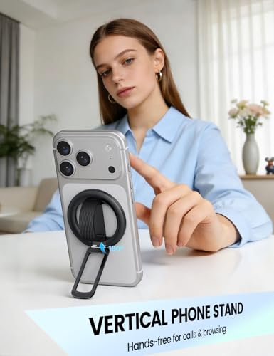 Lamicall Magnetic Phone Grip for MagSafe - Ultra Soft Finger Silicone Loop - color: Black - Zinc Alloy - Silicone Grip