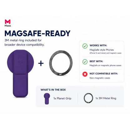 Mass Planet MagSafe Phone Grip, Slim Foldable Holder - Purple - color: Purple