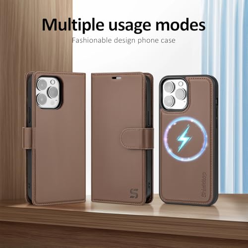 Shieldtop Compatible with MagSafe iPhone 13 Pro Wallet Case,Coffee - color: Coffee, size: iPhone 13 Pro - 6.1"