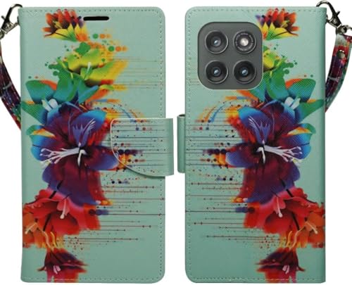 Zase for Motorola Moto G 5G (2025/2026) & Moto G Play (2026) Wallet Phone Case Protective Cover [RFID Blocking] PU Leather Purse Magnetic Closure w/Kickstand Card Slot Wrist Strap (Tropical Flowers) - color: Tropical Flowers