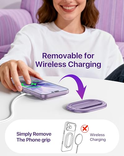andobil [2026 Woven Comfort] Magnetic Phone Grip for MagSafe w/Finger Strap - color: Purple