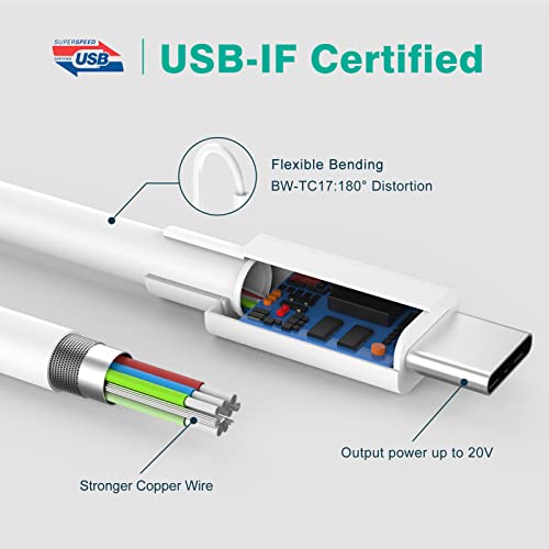3.3 FT/1M USB C to USB C Cable for iPhone 17/16/15 Pro Max Plus, MacBook Air/Pro Charger, iPad Pro 13/12.9/11 inch, Air 5/4, Mini 6, Pixel - size: 3.3ft