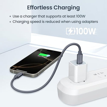 Elebase USB Charging Adapter Kit,Multi USBC Adapter Set,with 1Ft 100W Cable - color: Gray