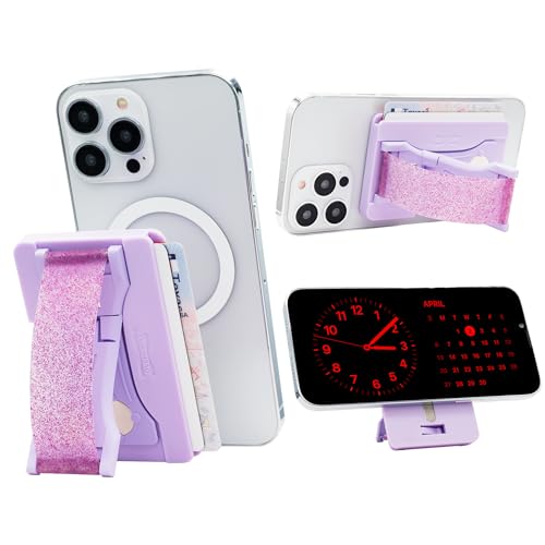 LOVEHANDLE Wallet for MagSafe + Kickstand - Amethyst Glitter - color: Amethyst