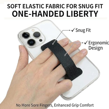 Finger Strap Phone Holder - Ultra Thin Anti-Slip Universal Cell Phone Grips Band Holder for Back of Phone -2Pack(Black) - color: Black