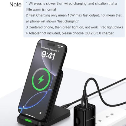 for Google Pixel 11 10 9 8 7 6 Pro XL 10a, Wireless Charger Phone Stand - color: Dark Black, style: wireless charger