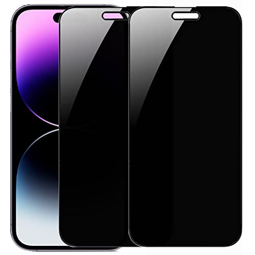 2 Pack 360 Degree Privacy Tempered Glass for iPhone 14 Pro Anti-Spy 4 Directions Screen Protector Film 4 Sides Anti-Peeping 6.1 inch - size: For iPhone 14 Pro