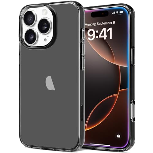JJGoo Compatible with iPhone 16 Pro Case Clear, Soft Transparent TPU Cover, Slim Thin Shockproof Phone Case for iPhone 16 Pro 6.3-Inch, Black - color: Black, size: for iPhone 16 Pro