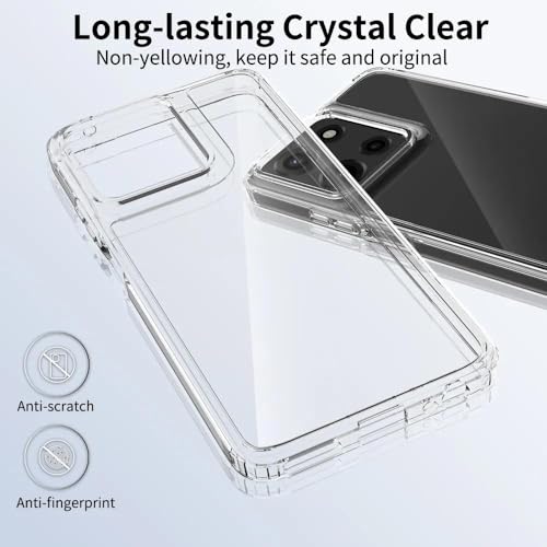 for Moto G 5G 2025 Case Crystal Clear Slim Hard Case Hybrid Shockproof Bumper with Tempered Glass Screen Protector Full Body Anti-Yellow Anti-Scratch Phone Protective Cover - color: Moto G 5G 2025